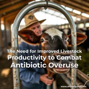 Artistic representation for The Need for Improved Livestock Productivity to Combat Antibiotic Overuse