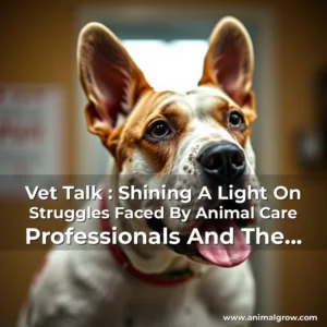 Artistic representation for Vet Talk : Shining A Light On Struggles Faced By Animal Care Professionals And The Importance Of Mental Health Support For Them.