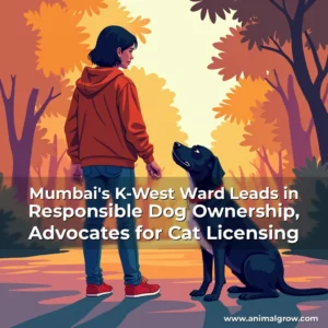 Artistic representation for Mumbai's K-West Ward Leads in Responsible Dog Ownership, Advocates for Cat Licensing