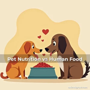 Artistic representation for Pet Nutrition vs Human Food